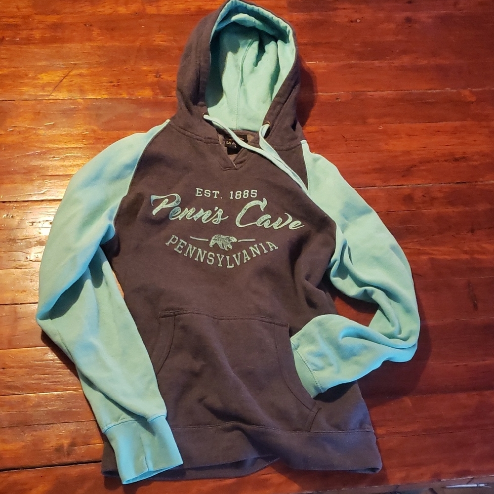 Penn's Cave Kids' Gray and Blue Hoodie